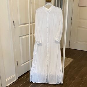 White Button-Down Bathing Suit Cover-up